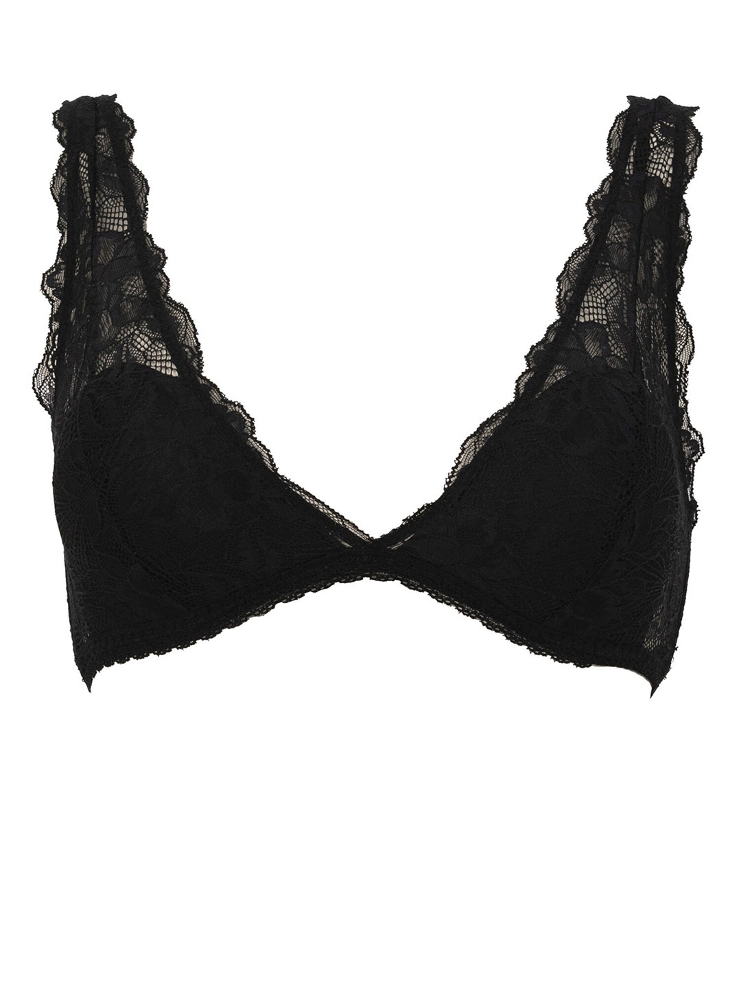 

DeFacto Non-Wired Lightly Padded All Day Comfort Medium Coverage Lace Bralette, Black
