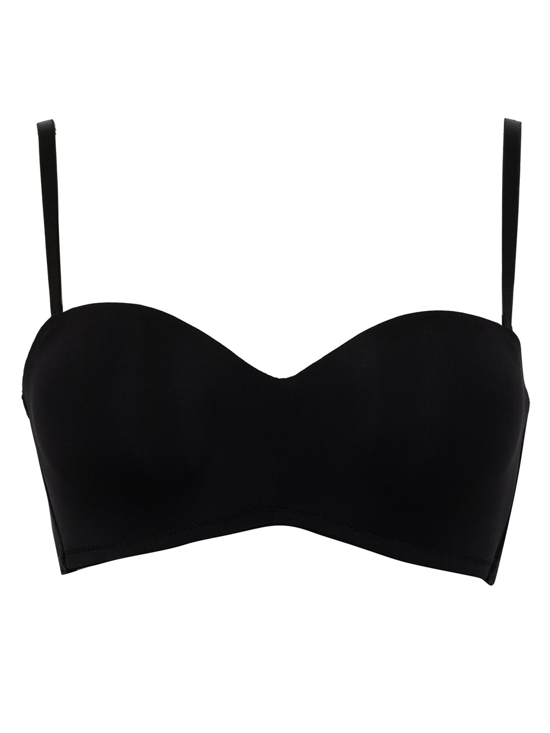 

DeFacto Padded Seamless Medium Coverage Knitted Super Support Low Back T-shirt Bra, Black