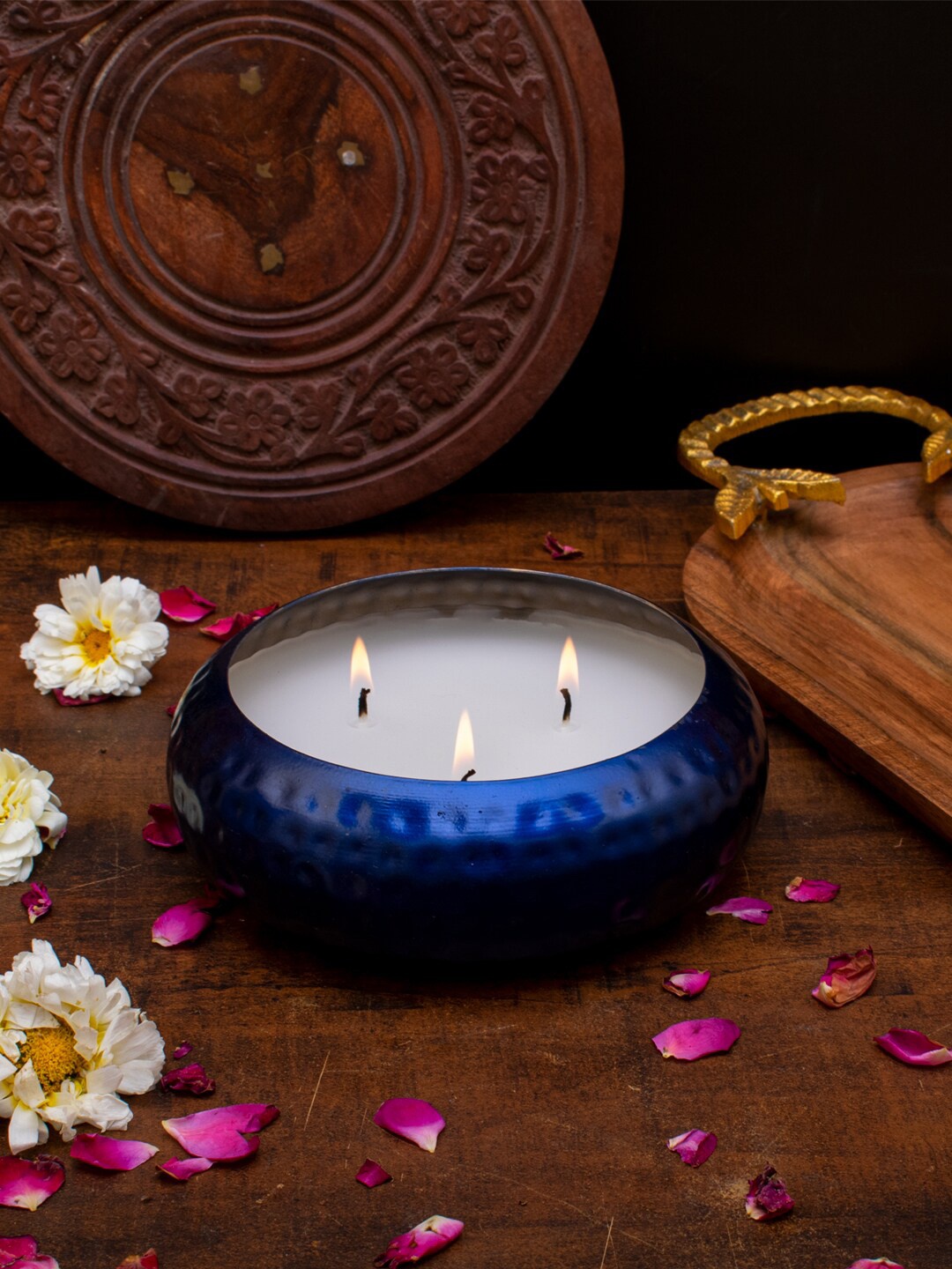 

StatueStudio Blue Textured Luster Votive Holder