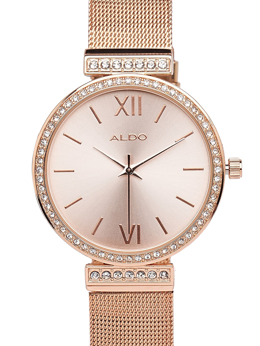 

ALDO Women Embellished Stainless Steel Straps Analogue Watch 628155561353, Rose gold