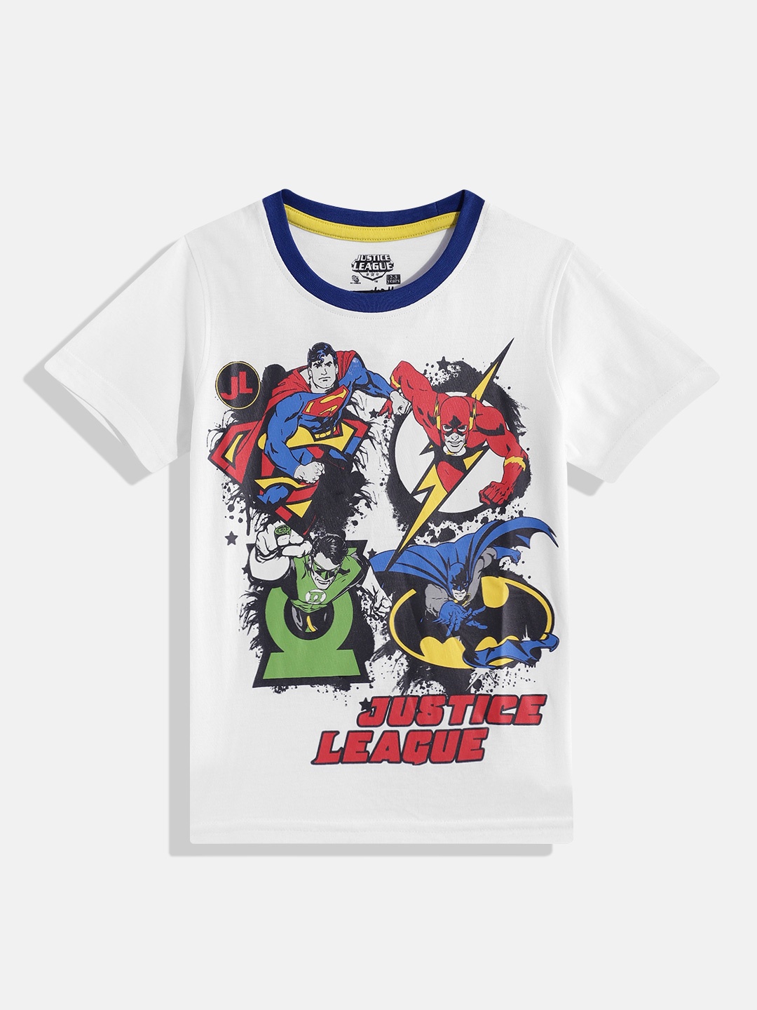 

Eteenz Boys Justice League Printed Pure Cotton T-shirt, White