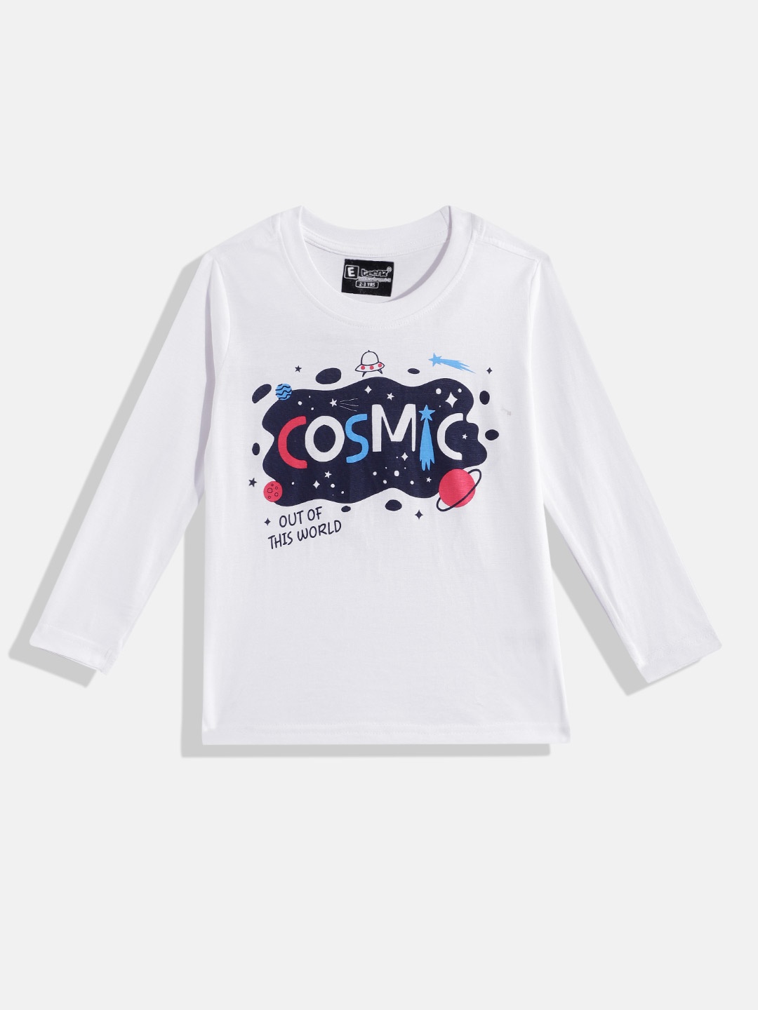 

Eteenz Boys Pure Cotton Typography Printed T-shirt, White