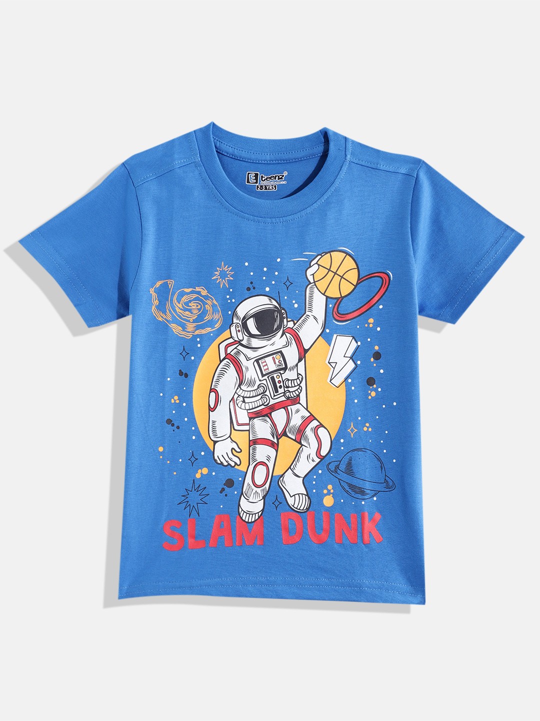 

Eteenz Boys Pure Cotton Graphic Printed T-shirt, Blue