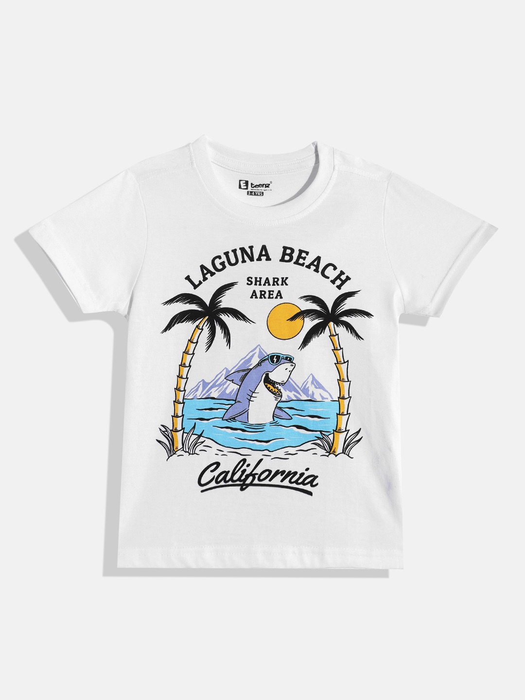 

Eteenz Boys Premium Cotton Graphic Printed T-shirt, White
