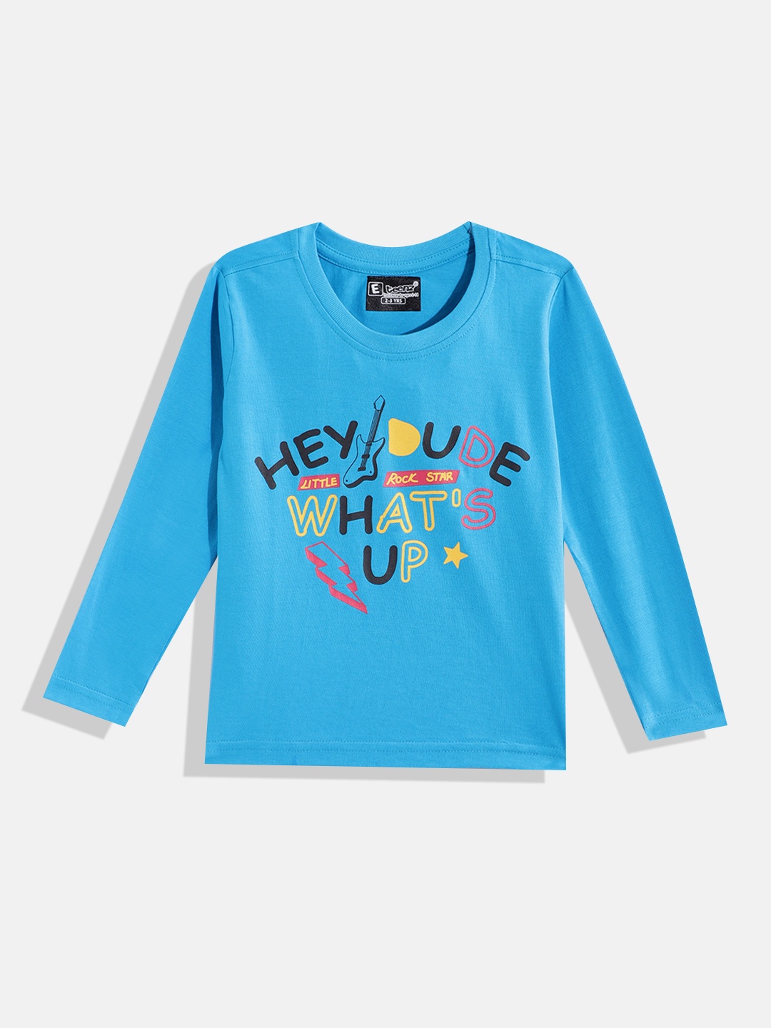 

Eteenz Boys Pure Cotton Typography Printed T-shirt, Blue