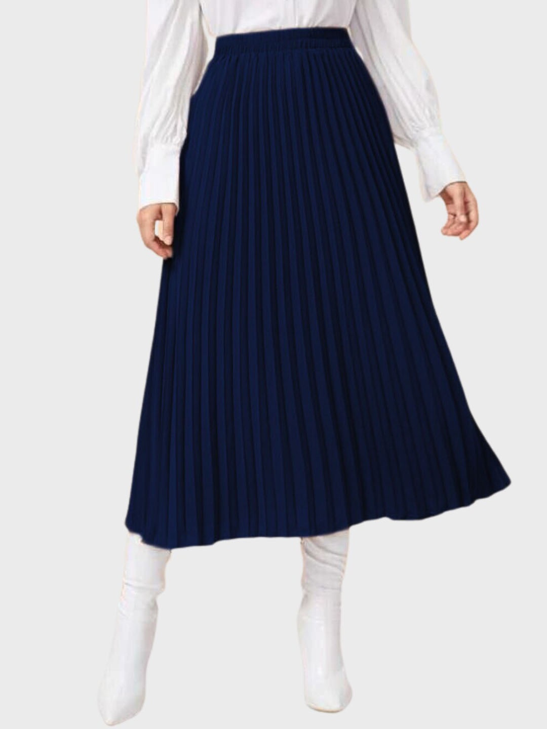 

BUY NEW TREND Pleated A-Line Midi Skirt, Navy blue