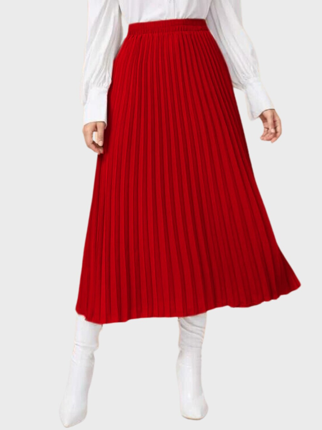 

BUY NEW TREND Accordion Pleated A-Line Midi Skirt, Maroon