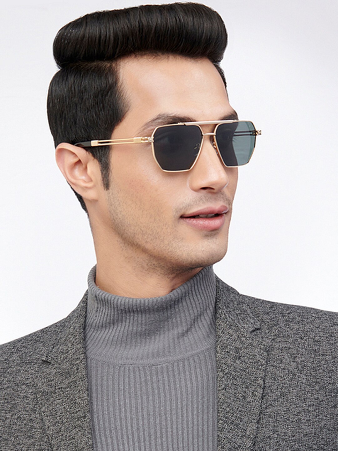 

John Jacobs Square Sunglasses with Polarised and UV Protected Lens, Grey