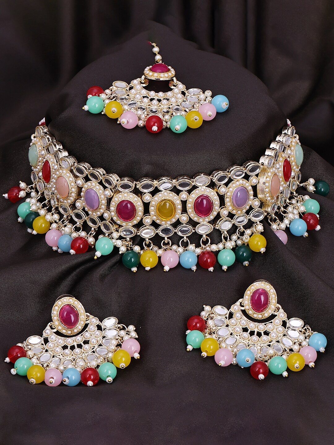 

Sukkhi Gold-Plated Jewellery Set, Silver