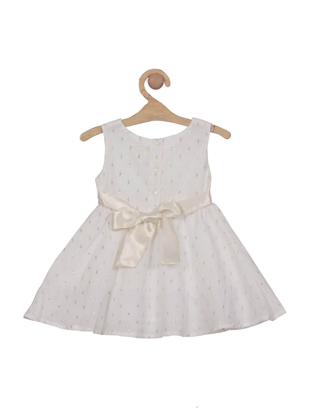 

Lil Lollipop Girls Self Design Fit & Flare Dress, White