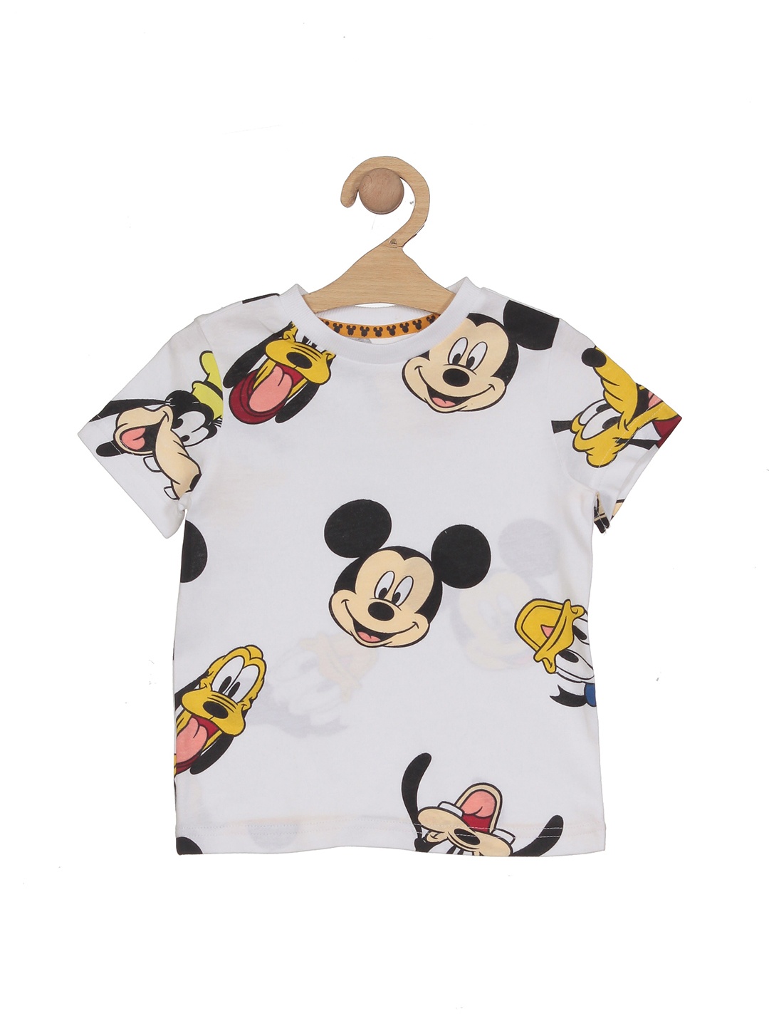 

Lil Lollipop Kids Mickey Mouse Printed Pure Cotton T-shirt, White