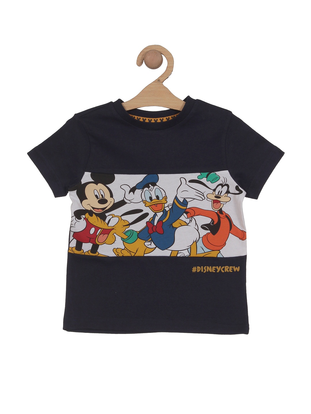 

Lil Lollipop Kids Mickey Mouse Printed Pure Cotton T-shirt, Navy blue