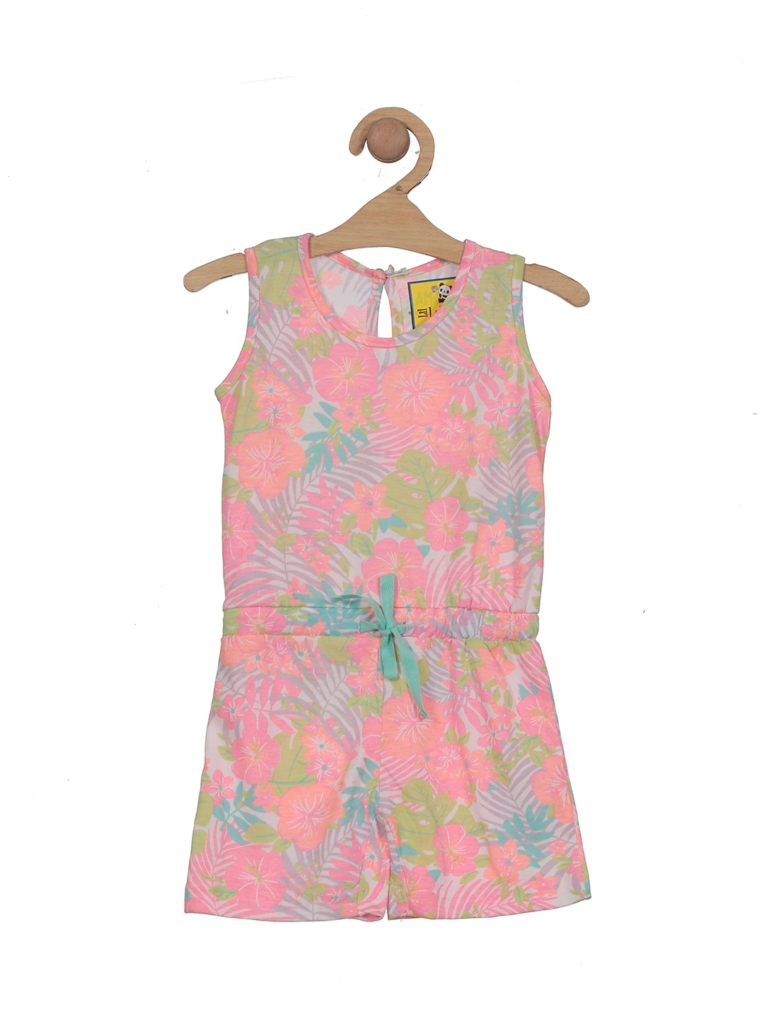 

Lil Lollipop Girls Printed Pure Cotton Playsuit, Pink