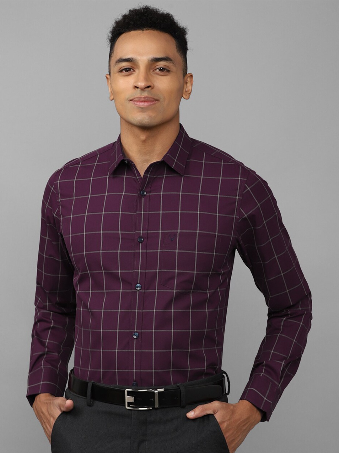 

Allen Solly Windowpane Checked Formal Shirt, Purple