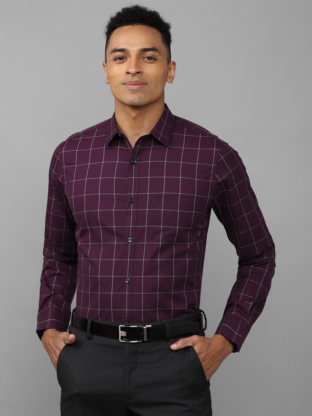 

Allen Solly Windowpane Checked Formal Shirt, Purple