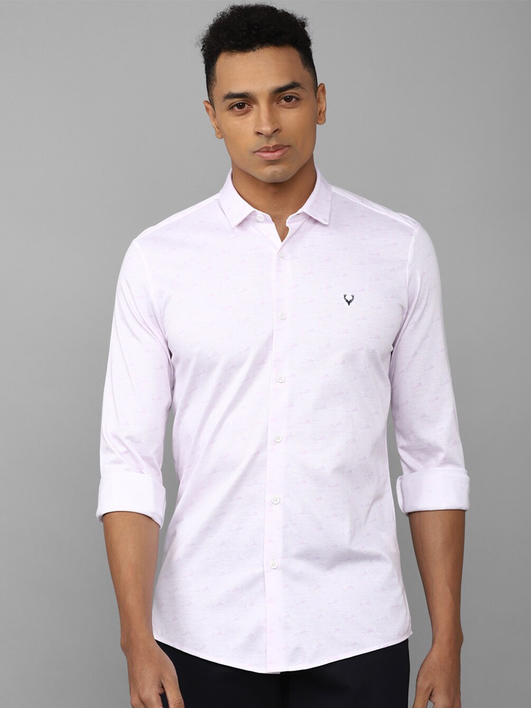 

Allen Solly Conversational Printed Spread Collar Slim Fit Pure Cotton Casual Shirt, Pink
