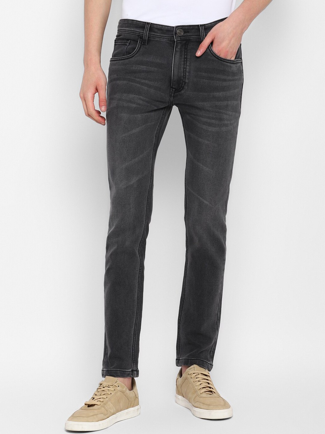 

Red Chief Men Skinny Fit Mid-Rise Heavy Fade Jeans, Grey