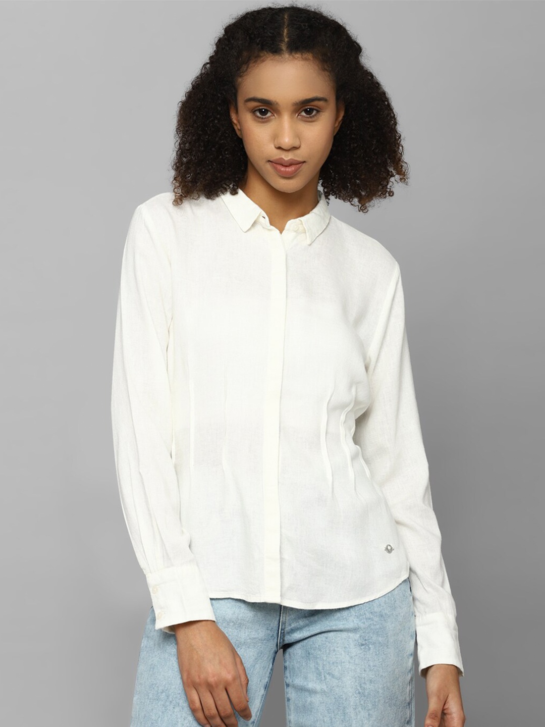 

Allen Solly Woman Regular Fit Casual Shirt, Cream