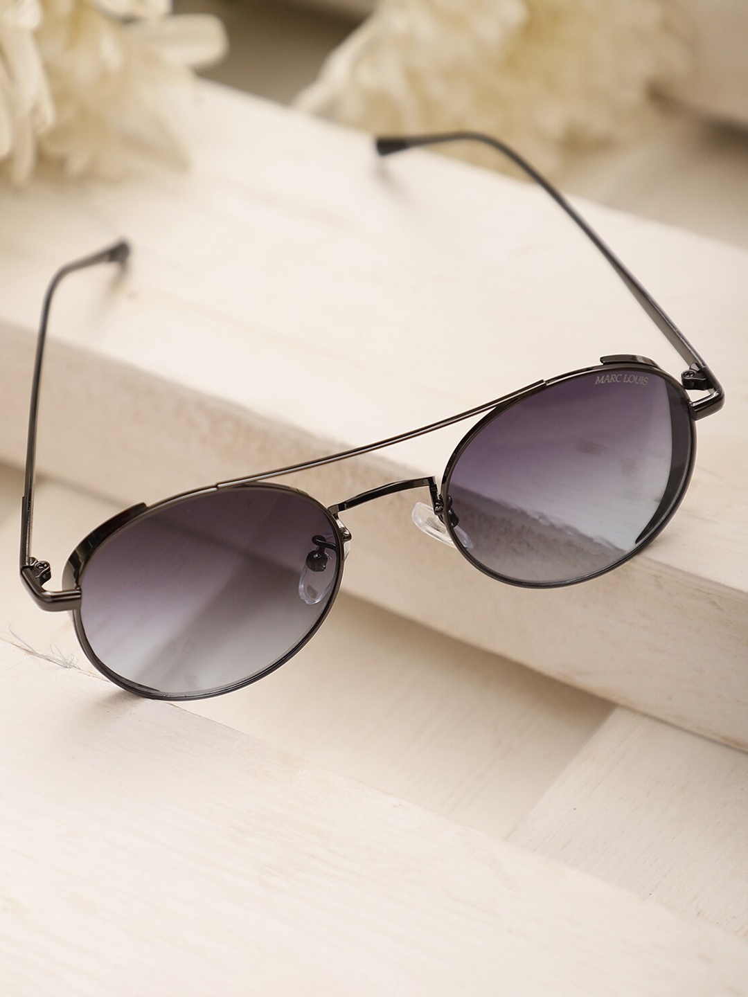 

MARC LOUIS Aviator Sunglasses With UV Protected Lens ML B80-314-08 GREY SG