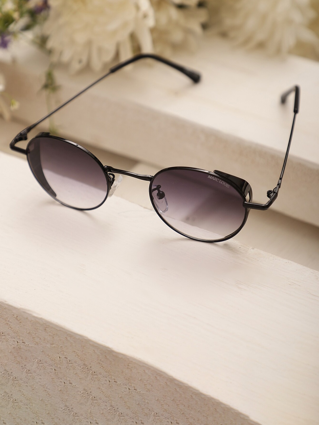

MARC LOUIS Round Sunglasses With UV Protected Lens ML B80-320-26 BLACK SG