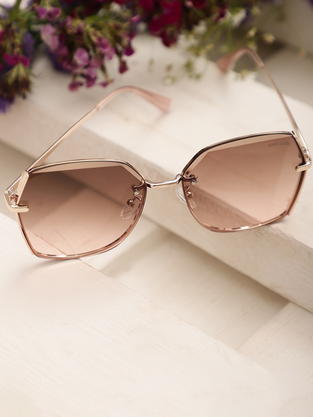 

MARC LOUIS Women Square Sunglasses With UV Protected Lens ML B80-324, Brown