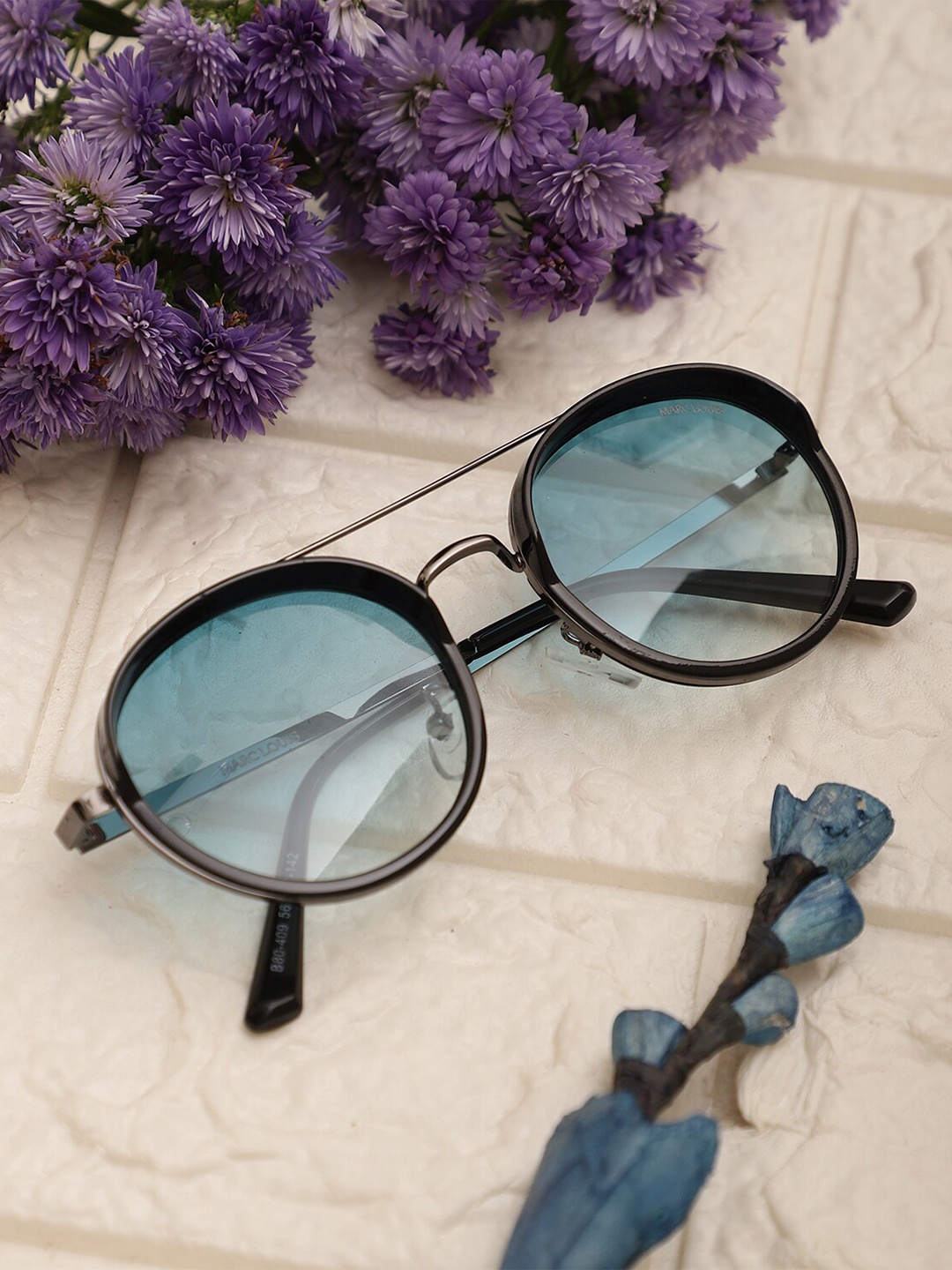 

MARC LOUIS Lens & Round Sunglasses with UV Protected Lens ML B80-409, Blue