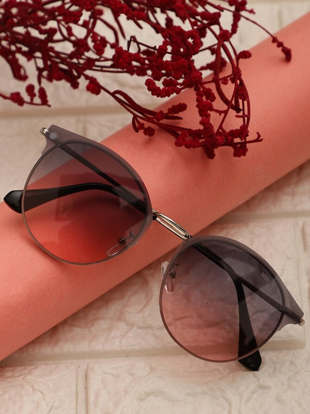 

MARC LOUIS Round Sunglasses With UV Protected Lens ML B80-446, Pink