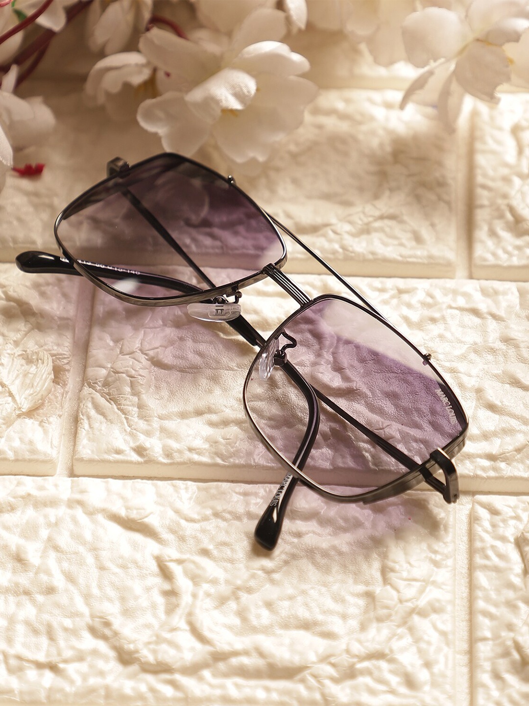 

MARC LOUIS Square Sunglasses With UV Protected Lens ML B80-413, Grey