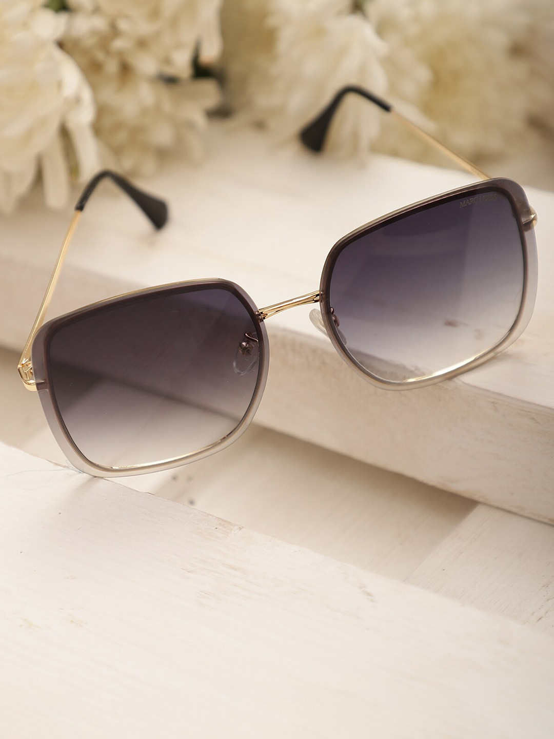 

MARC LOUIS Women Lens & Square Sunglasses with UV Protected Lens ML B80-422 GOLDEN GREY SG, Gold