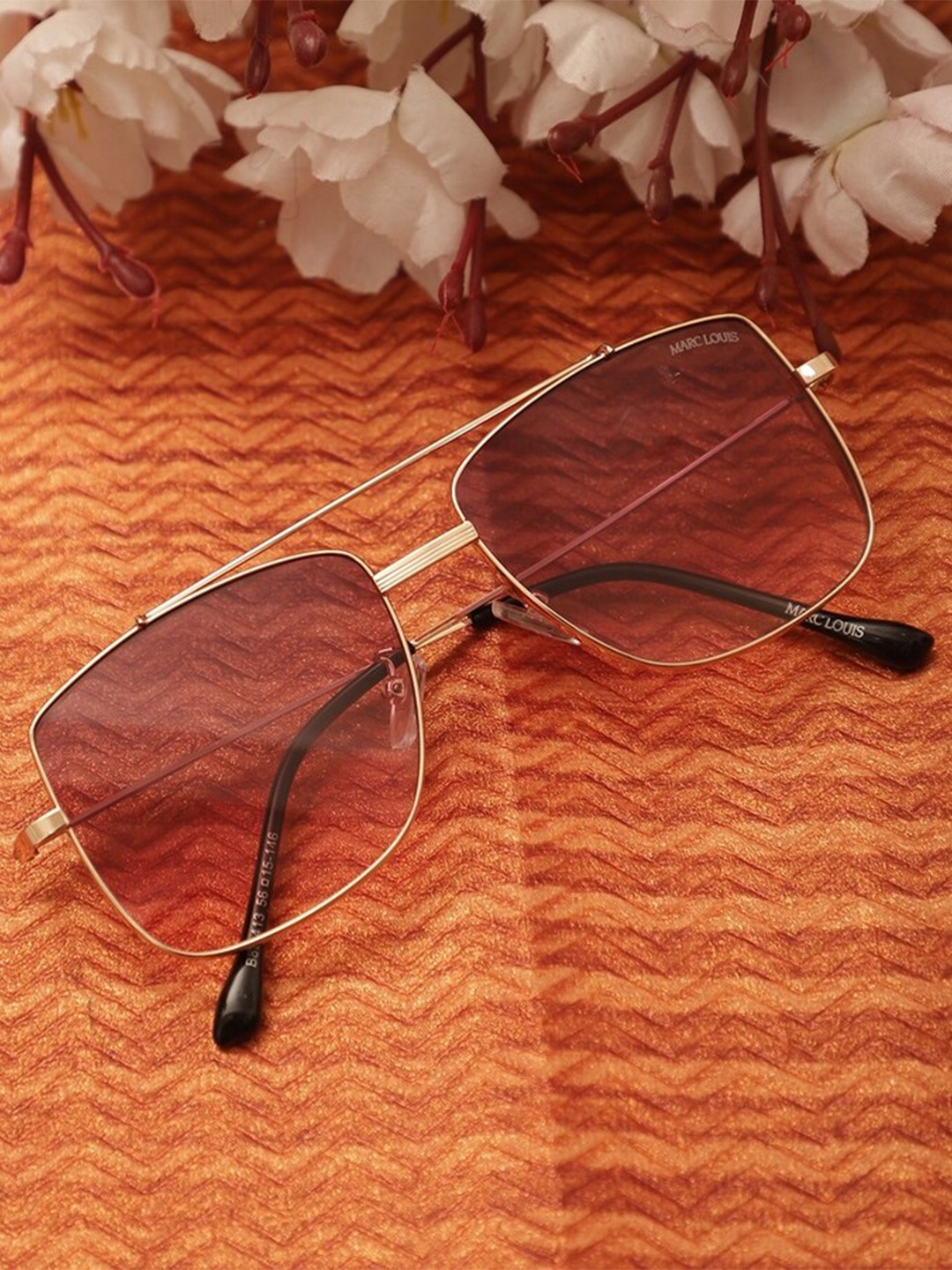 

MARC LOUIS Square Sunglasses With UV Protected Lens ML B80-413, Brown