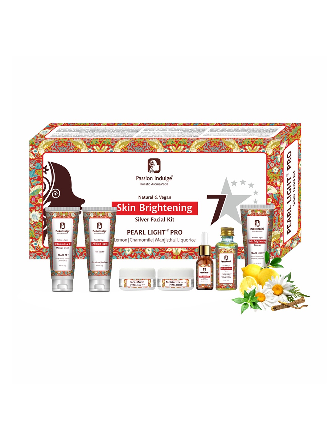 

Passion Indulge Pearl Light 7 Star Professional Facial Kit For Skin Brightening & Glowing, Brown