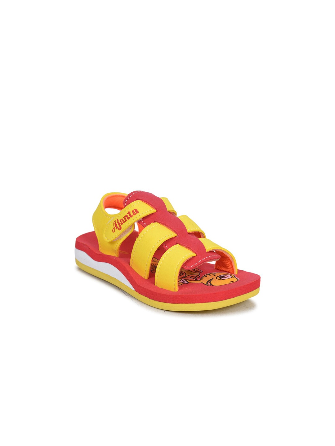 

Ajanta Boys Colourblocked Velcro Closure Comfort Sandals, Red