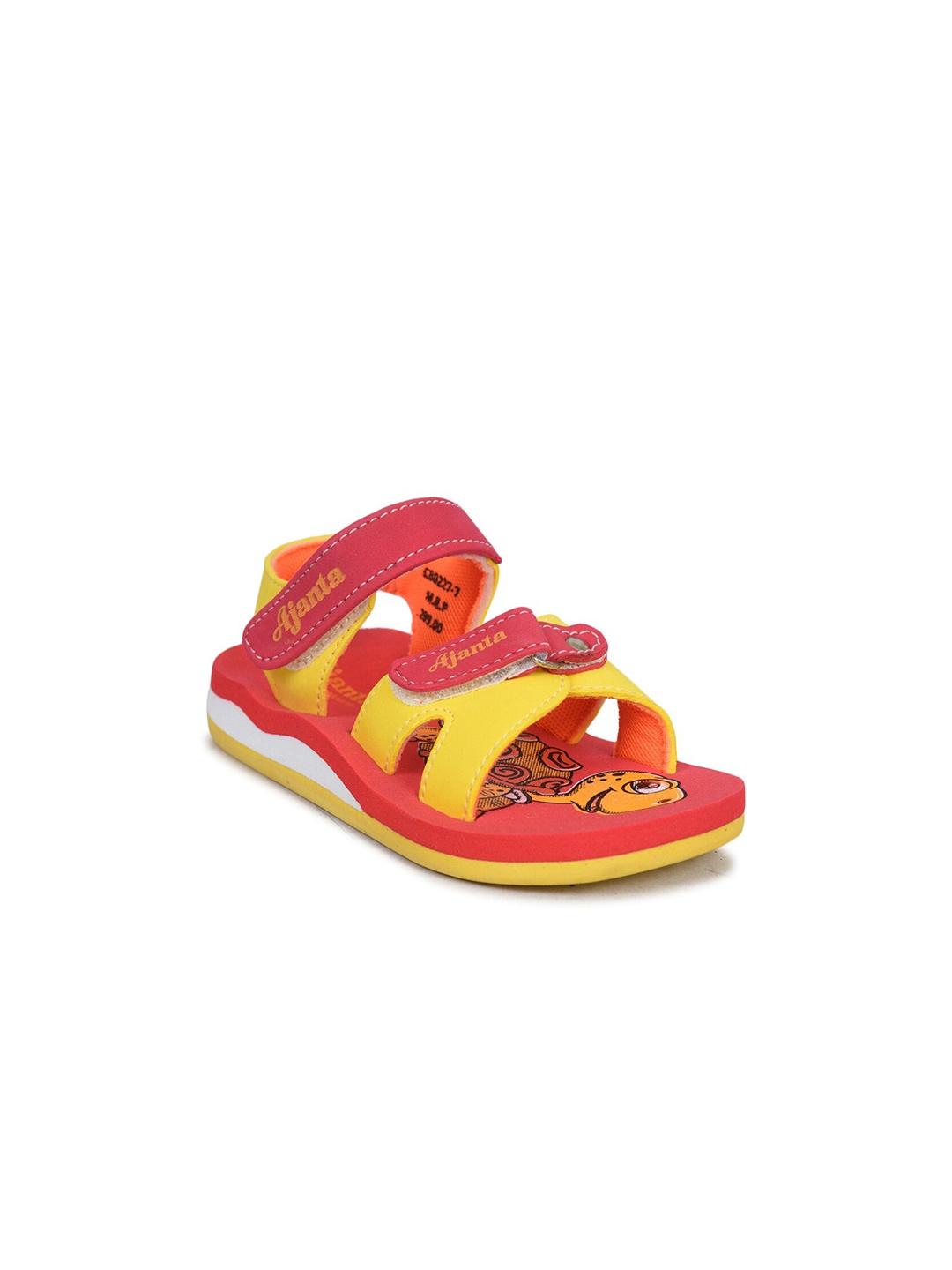 

Ajanta Boys Printed Velcro Closure Sports Sandals, Red