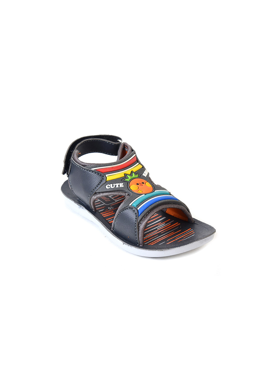 

Ajanta Boys Printed Open Toe Velcro Closure Sports Sandals, Grey