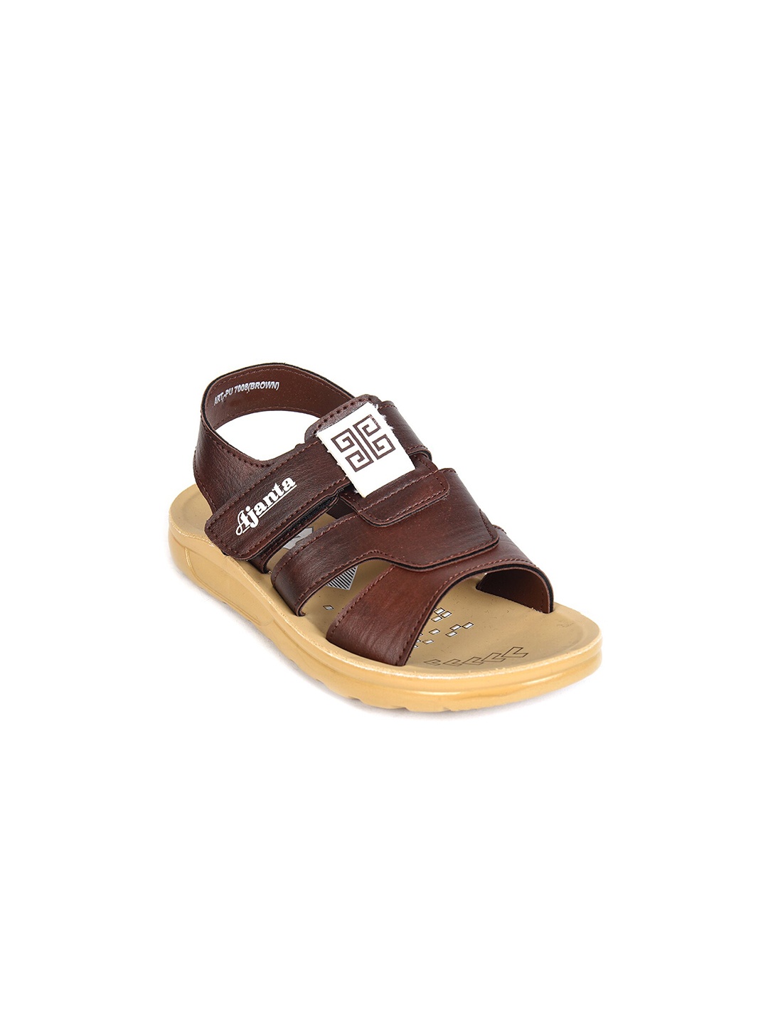 

Ajanta Boys Textured Velcro Closure Comfort Sandals, Brown