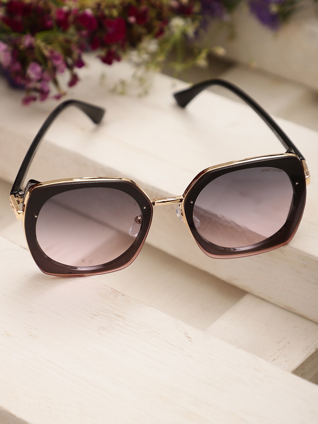 

MARC LOUIS Lens & Square Sunglasses with UV Protected Lens ML B80-590, Gold