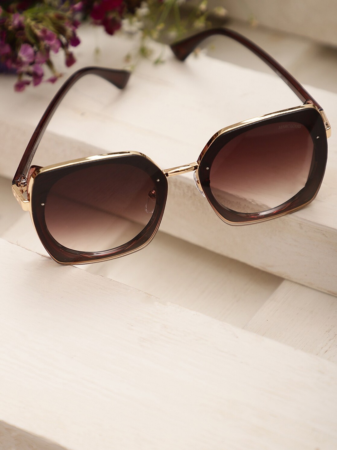 

MARC LOUIS Lens & Square Sunglasses with UV Protected Lens ML B80-590, Gold