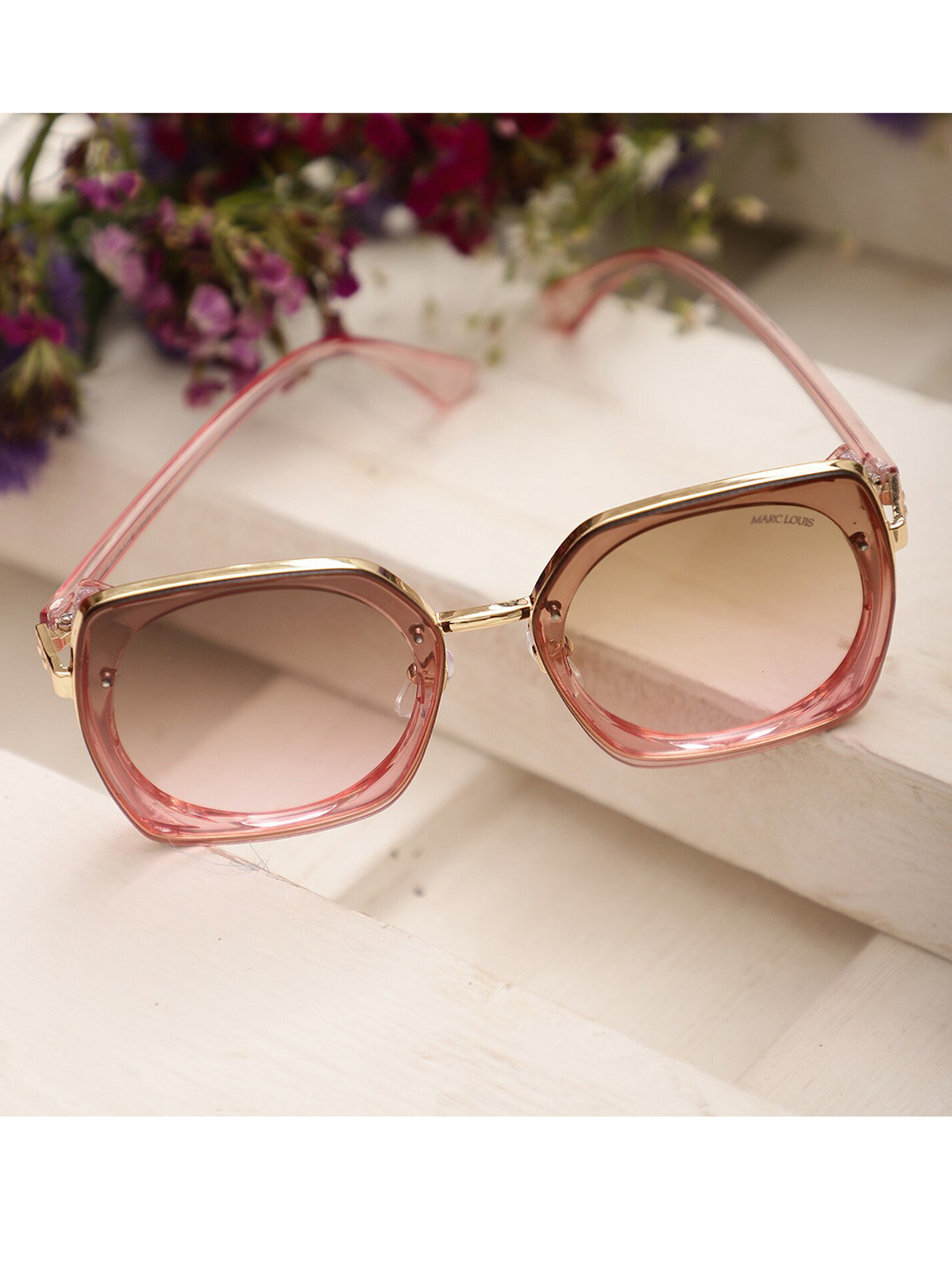 

MARC LOUIS Women Square Sunglasses With UV Protected Lens ML B80-590, Pink