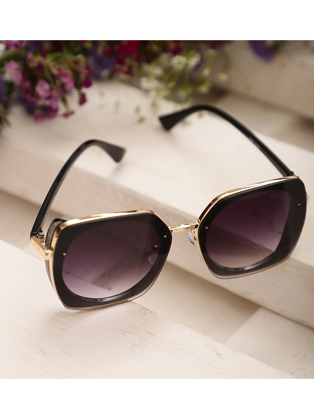 

MARC LOUIS Lens & Square Sunglasses with UV Protected Lens ML B80-590, Gold