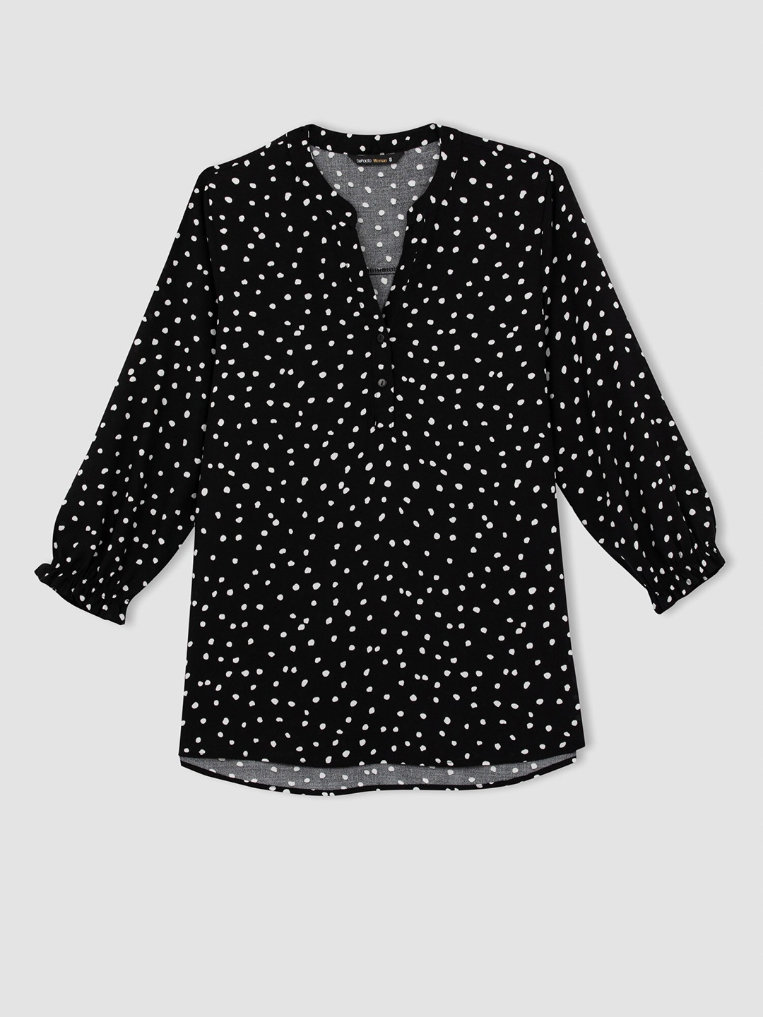 

DeFacto Women Polka Dot Opaque Printed Casual Shirt, Black