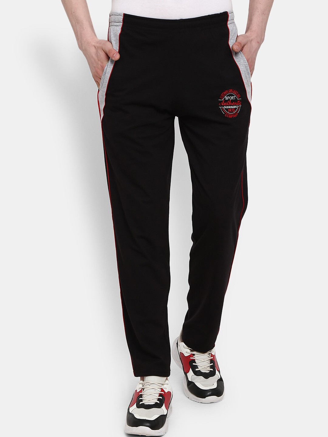 

V-Mart Men Regular Fit Cotton Track Pant, Black