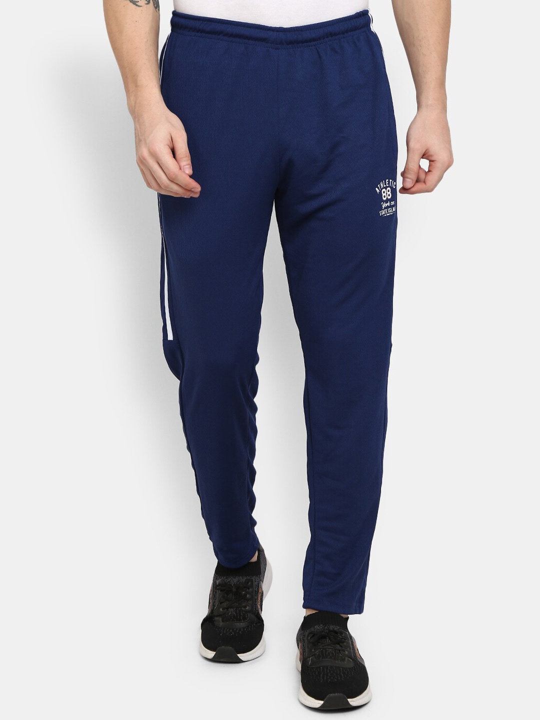

V-Mart Men Men Regular Fit Cotton Track Pants, Blue