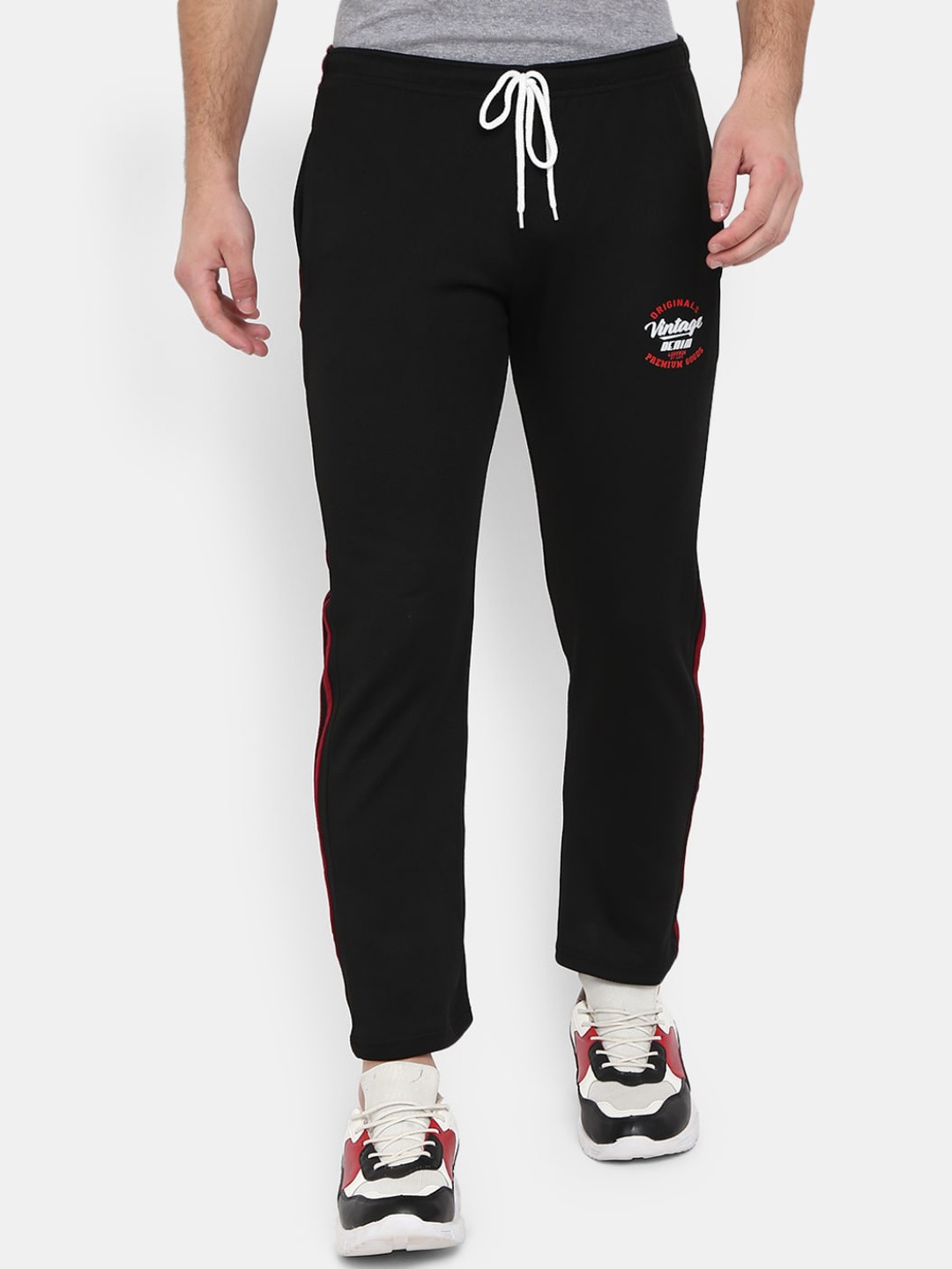 

V-Mart Men Regular Fit Track Pants, Black