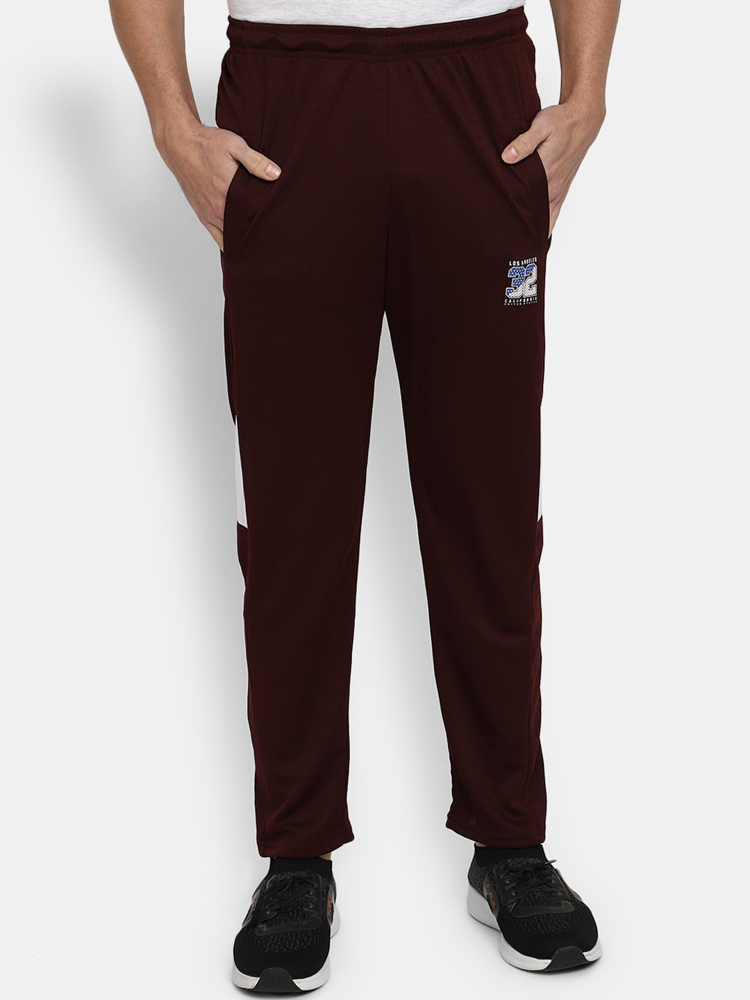 

V-Mart Men Regular Fit Mid-Rise Track Pants, Coffee brown