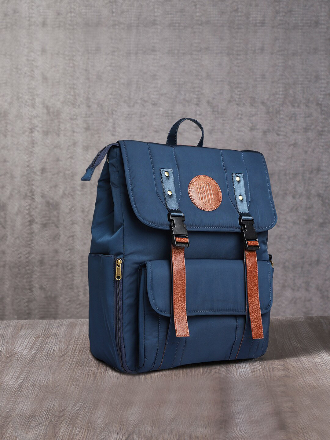 

Mona B Padded Laptop Backpack, Navy blue