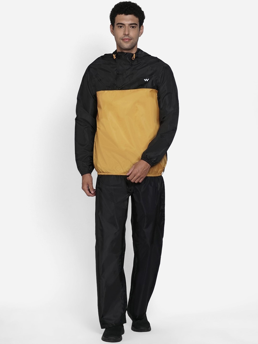 

Wildcraft Men Colourblocked Waterproof Highly Breathable Rain Suit, Mustard