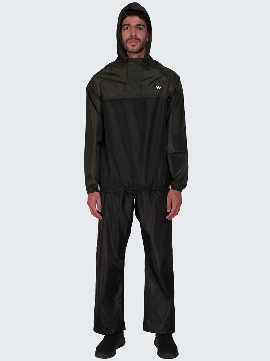 

Wildcraft Men Colourblocked Waterproof Rain Suit, Olive