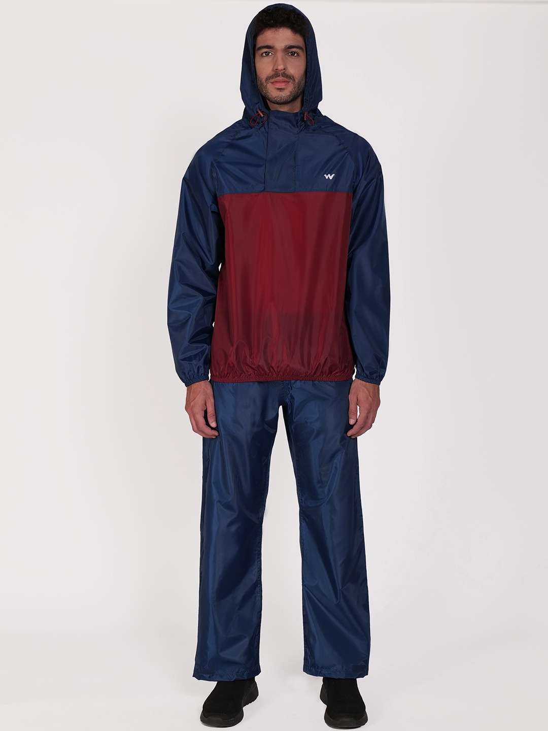

Wildcraft Men Colourblocked Rain Suit, Maroon