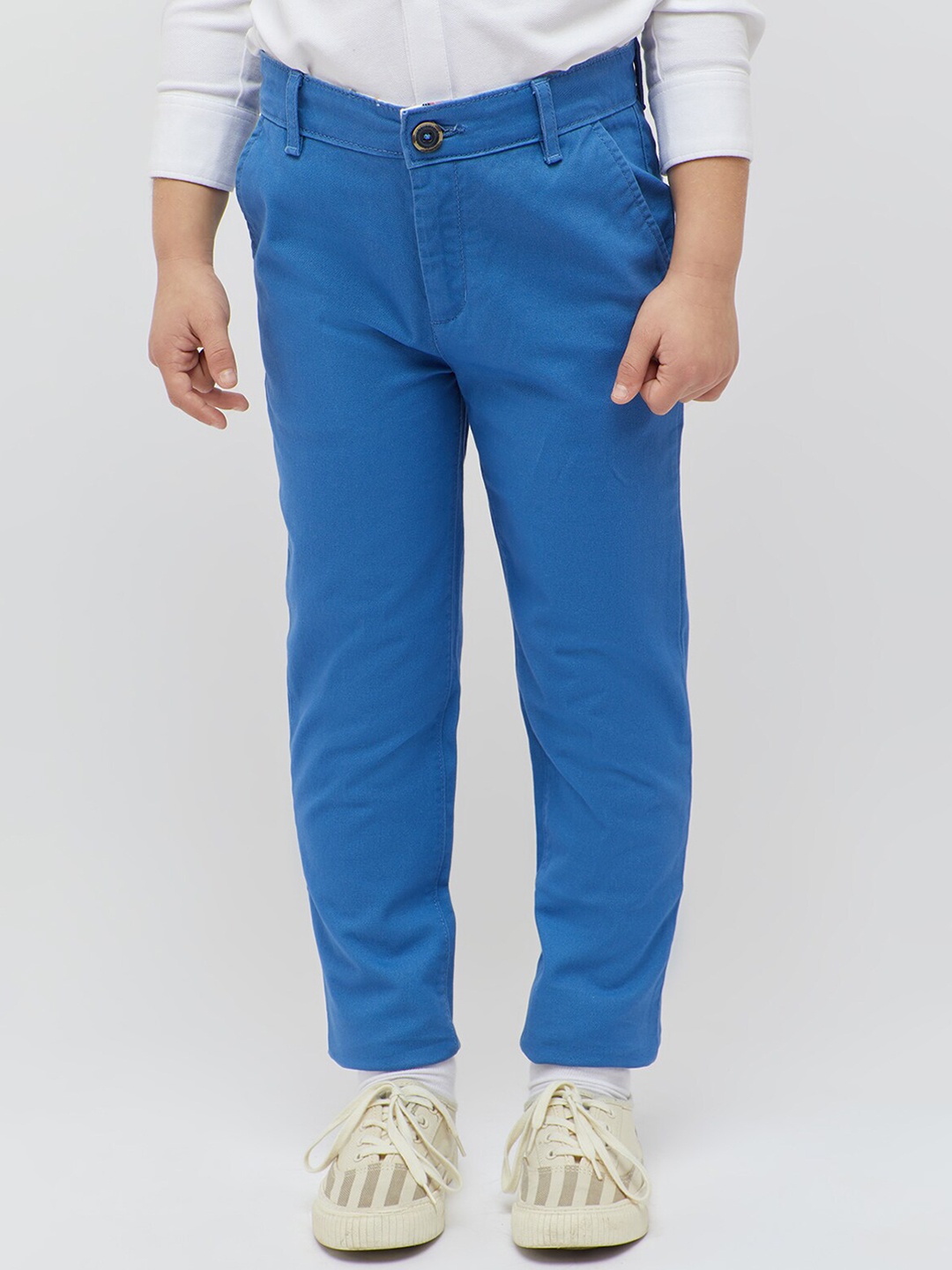 

One Friday Boys Mid-Rise Classic Slim Fit Regular Trousers, Blue