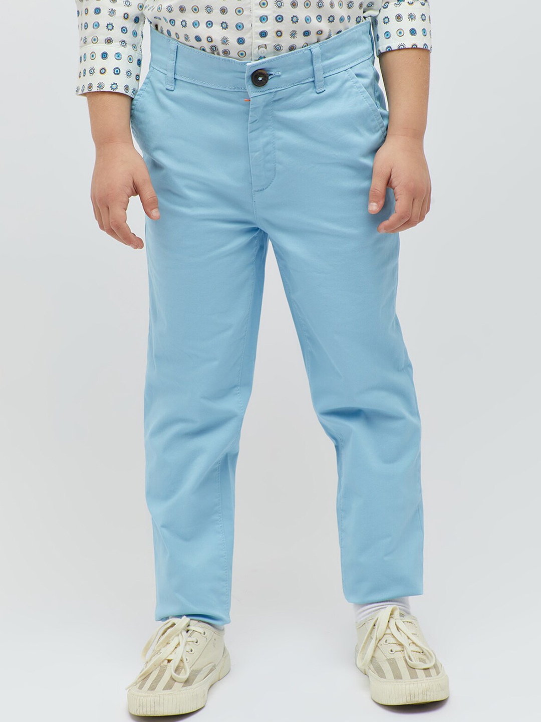 

One Friday Boys Classic Slim Fit Chinos Trousers, Turquoise blue